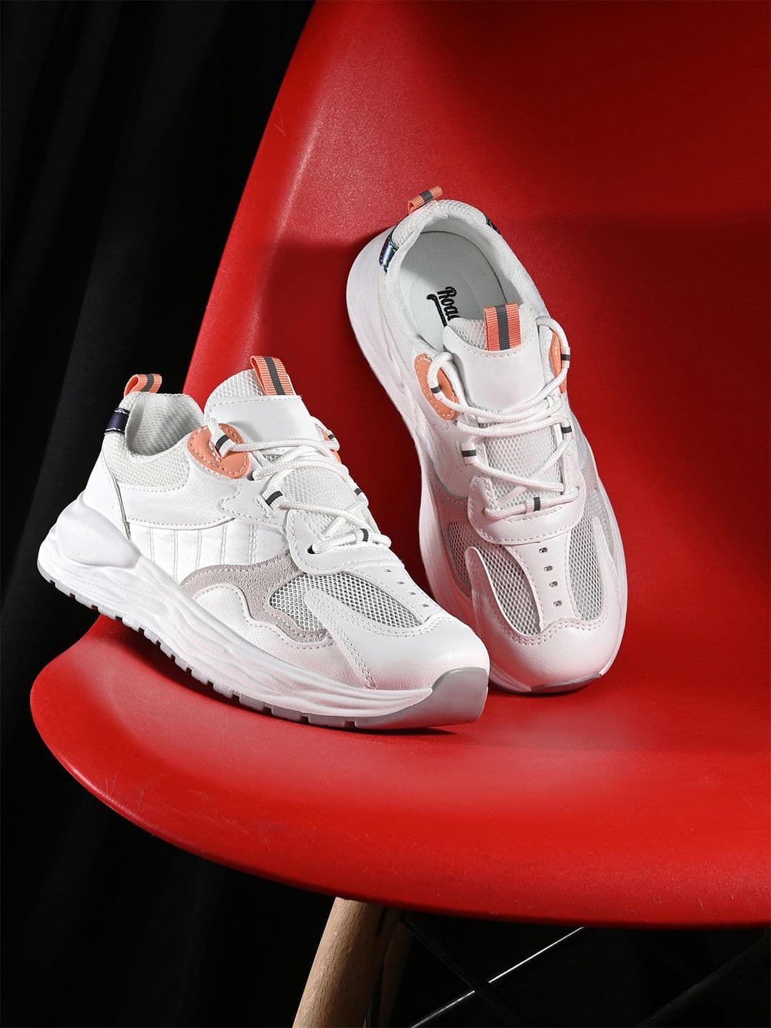 The Roadster Lifestyle Co. Women White And Orange Walking Sports Shoes - view 1