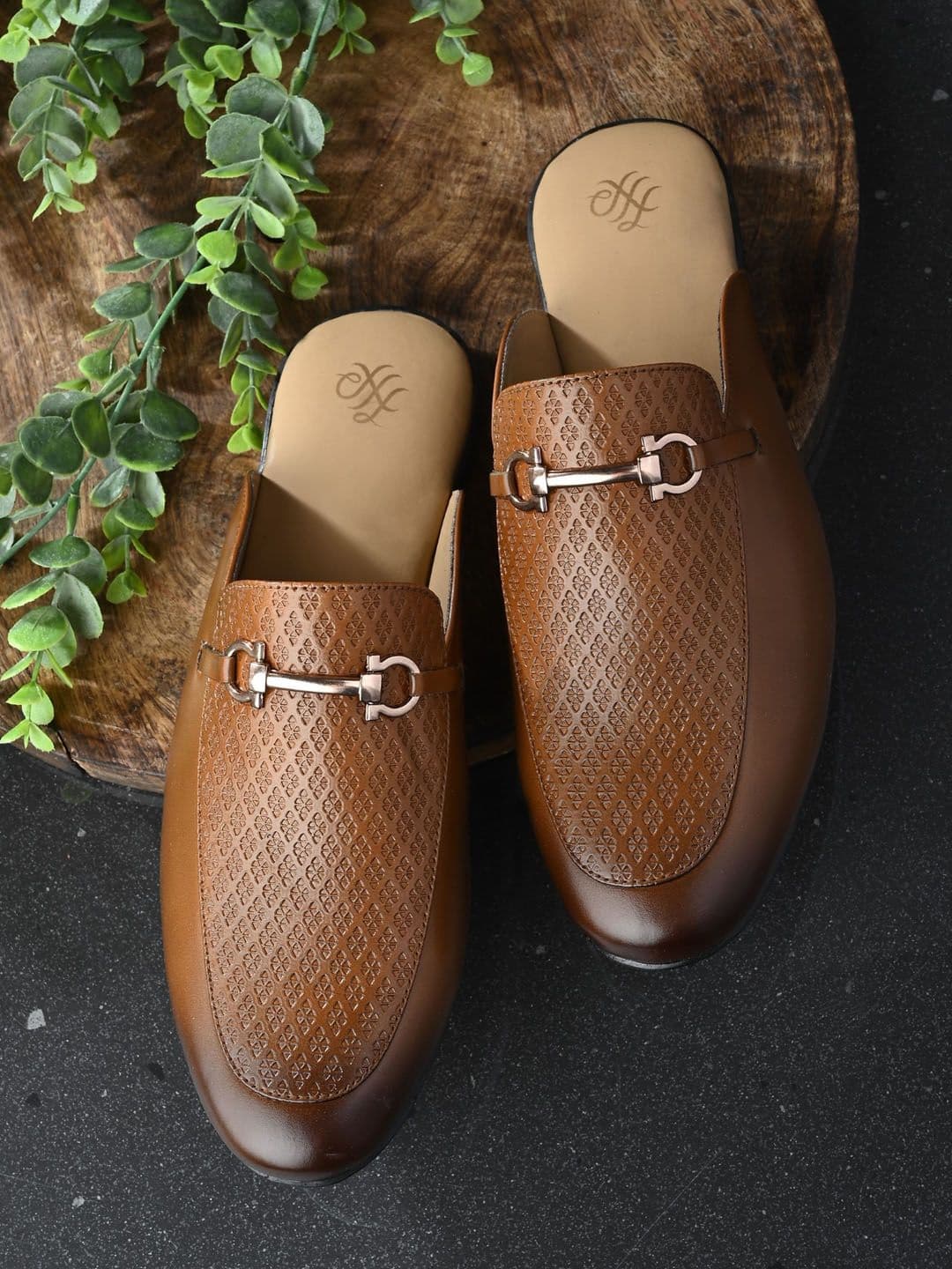 House of Pataudi Men Textured Slip-On Formal Loafers - view 1