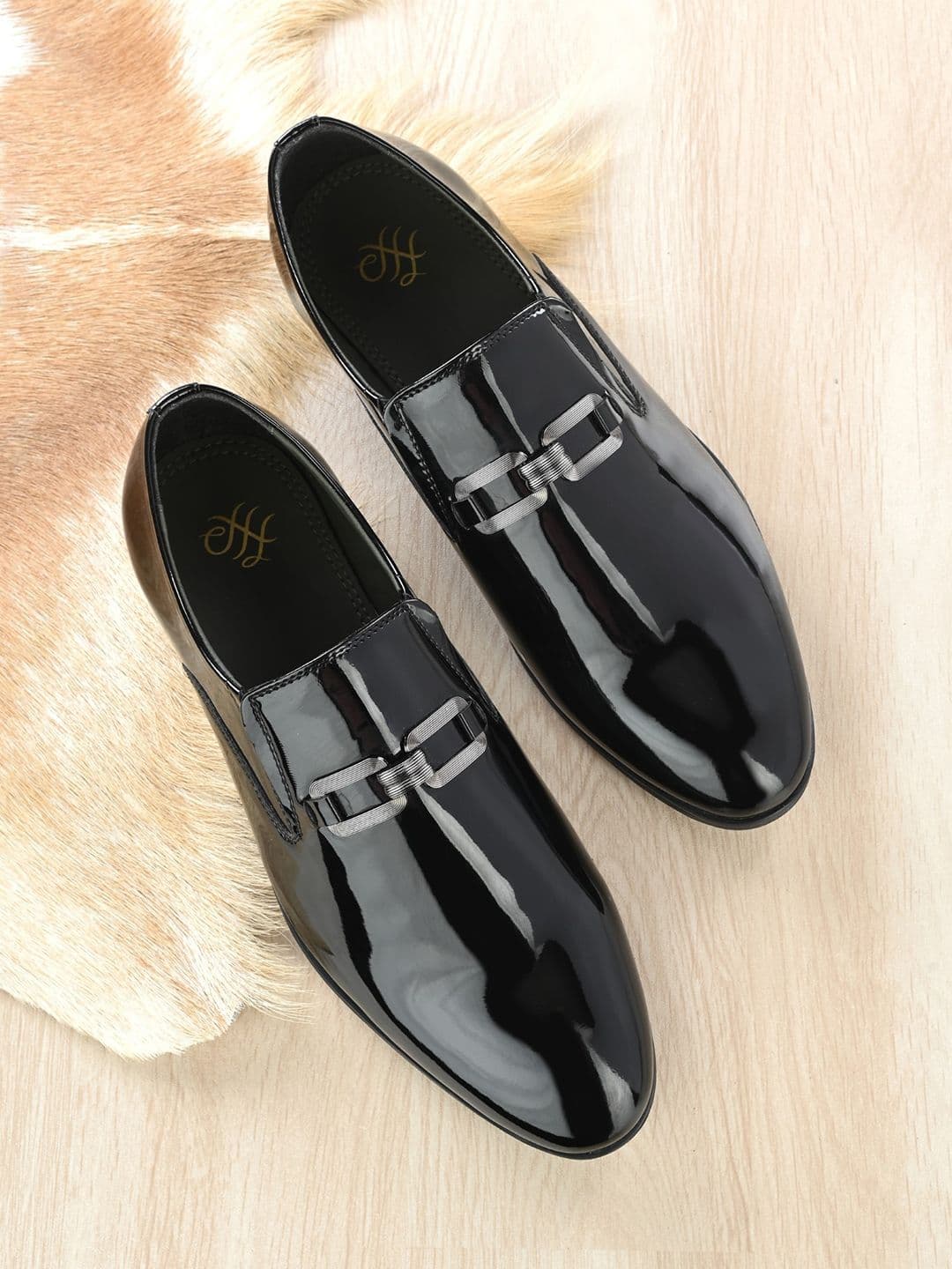 House of Pataudi Men Buckled Formal Slip on Shoes - view 1