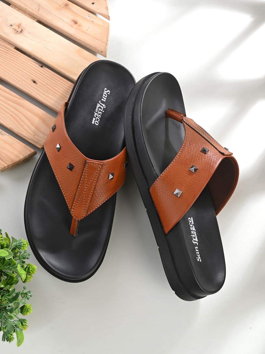 San Frissco Men Supersoft Sole Open Toe Embellished Comfort Sandals - view 1