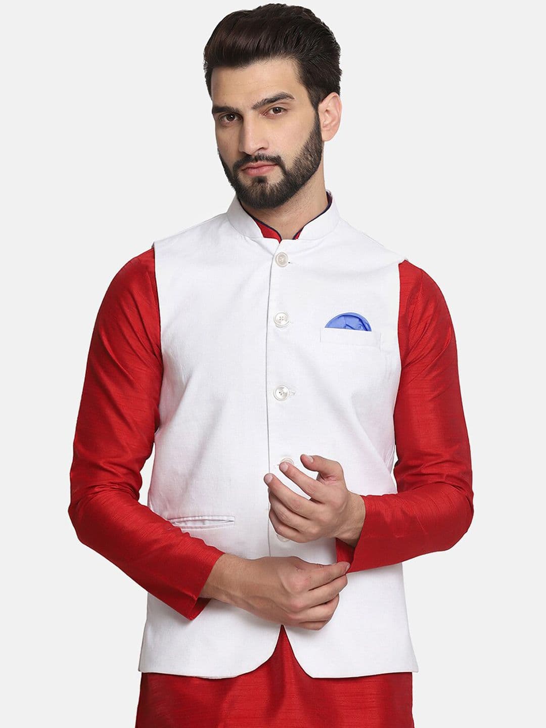 TAHVO Mandarin Mollar Satin Nehru Jackets - view 1