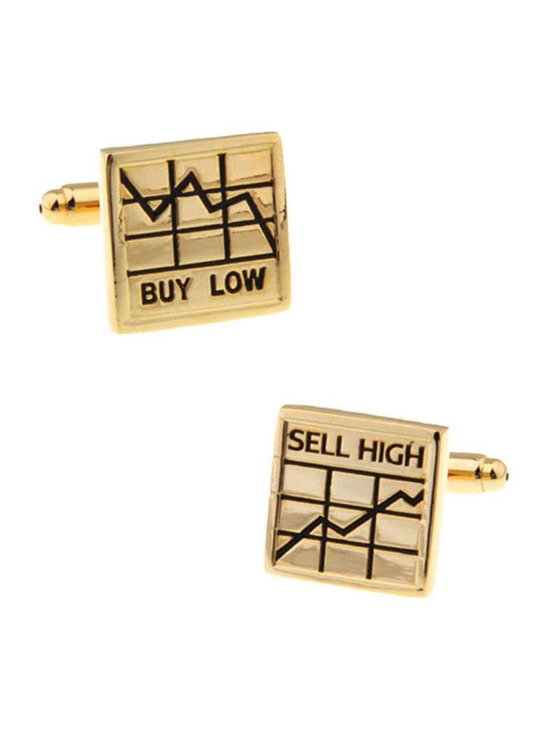 The Tie Hub Gold-Toned & Black Cufflinks - view 1