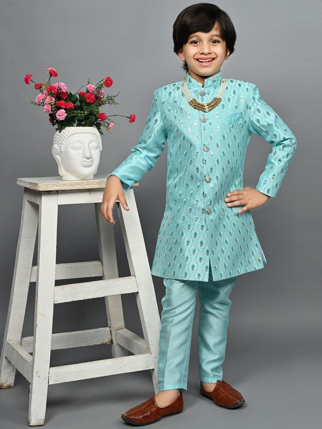 ahhaaaa Boys Embellished Sherwani Set - view 1