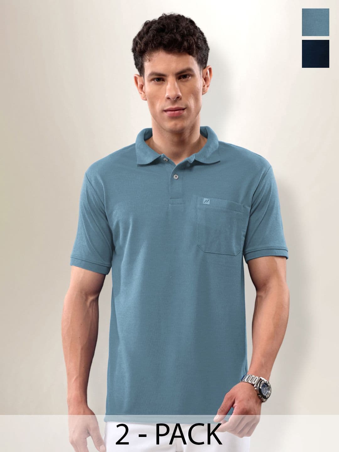 LUX NITRO Pack Of 2 Polo Collar Anti Odour Sports T-shirt - view 1