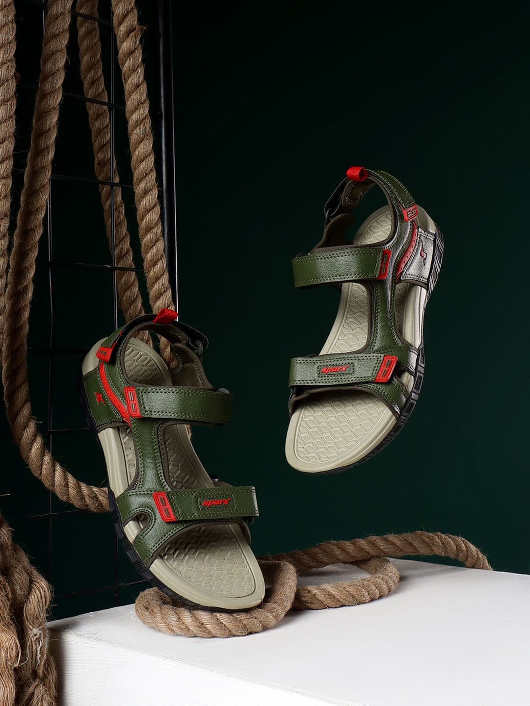 Sparx Men Brand Logo Printed Sport Sandals With Velcro Closure - view 1