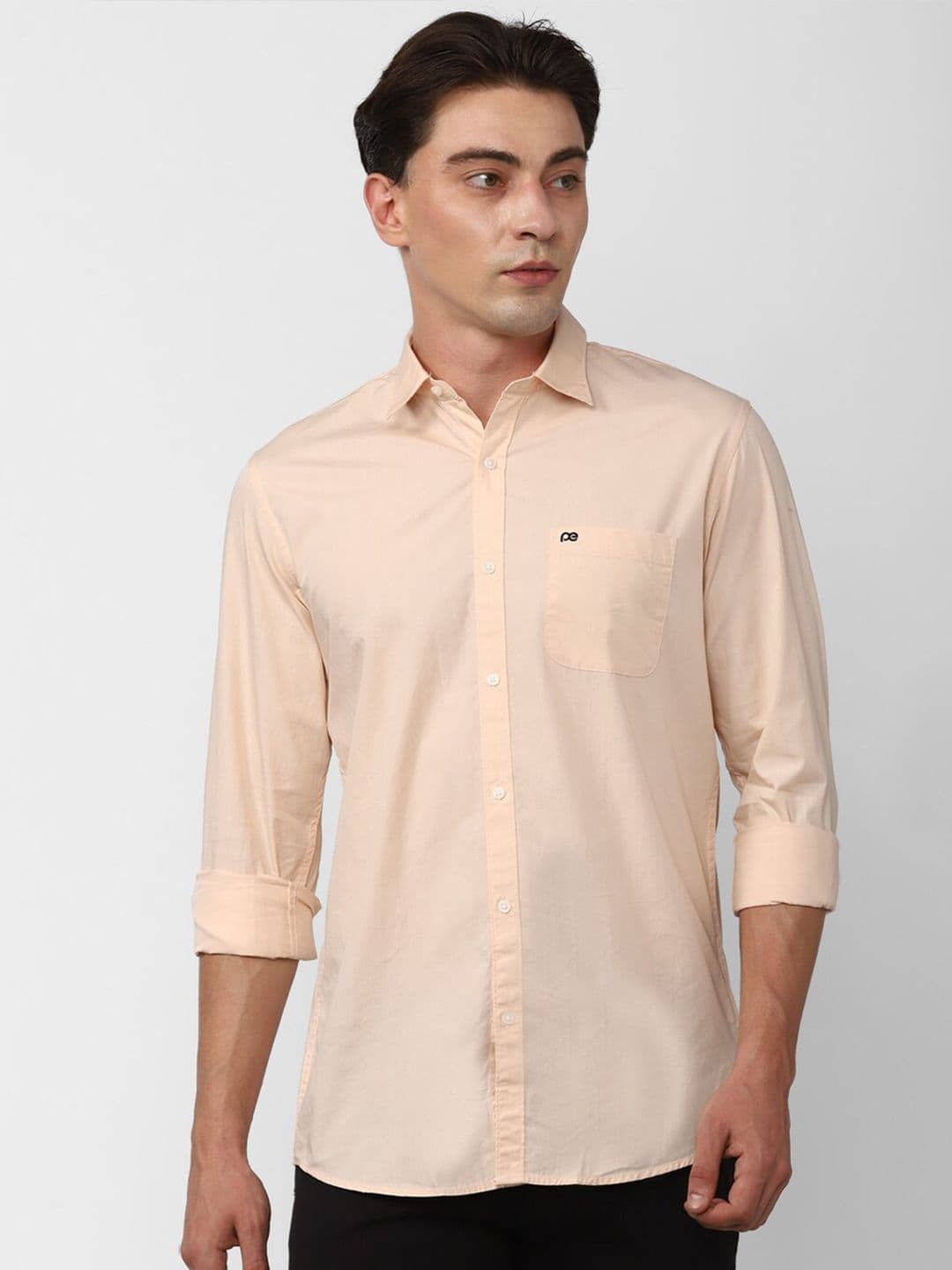 Peter England Casuals Spread Collar Slim Fit Opaque Casual Shirt - view 1