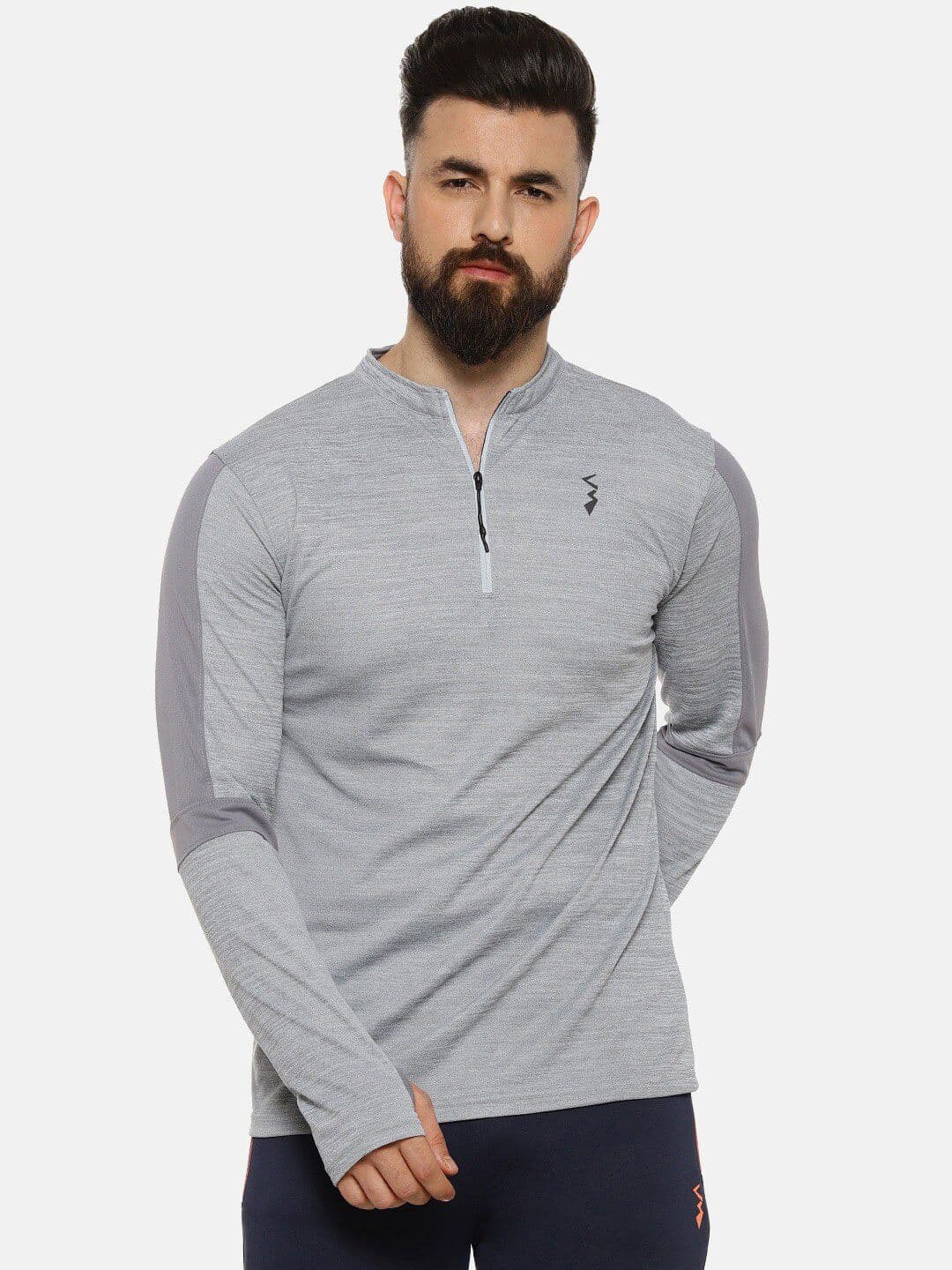CAHOOT Grey Henley Neck Relaxed Fit Sports T-shirt - view 1