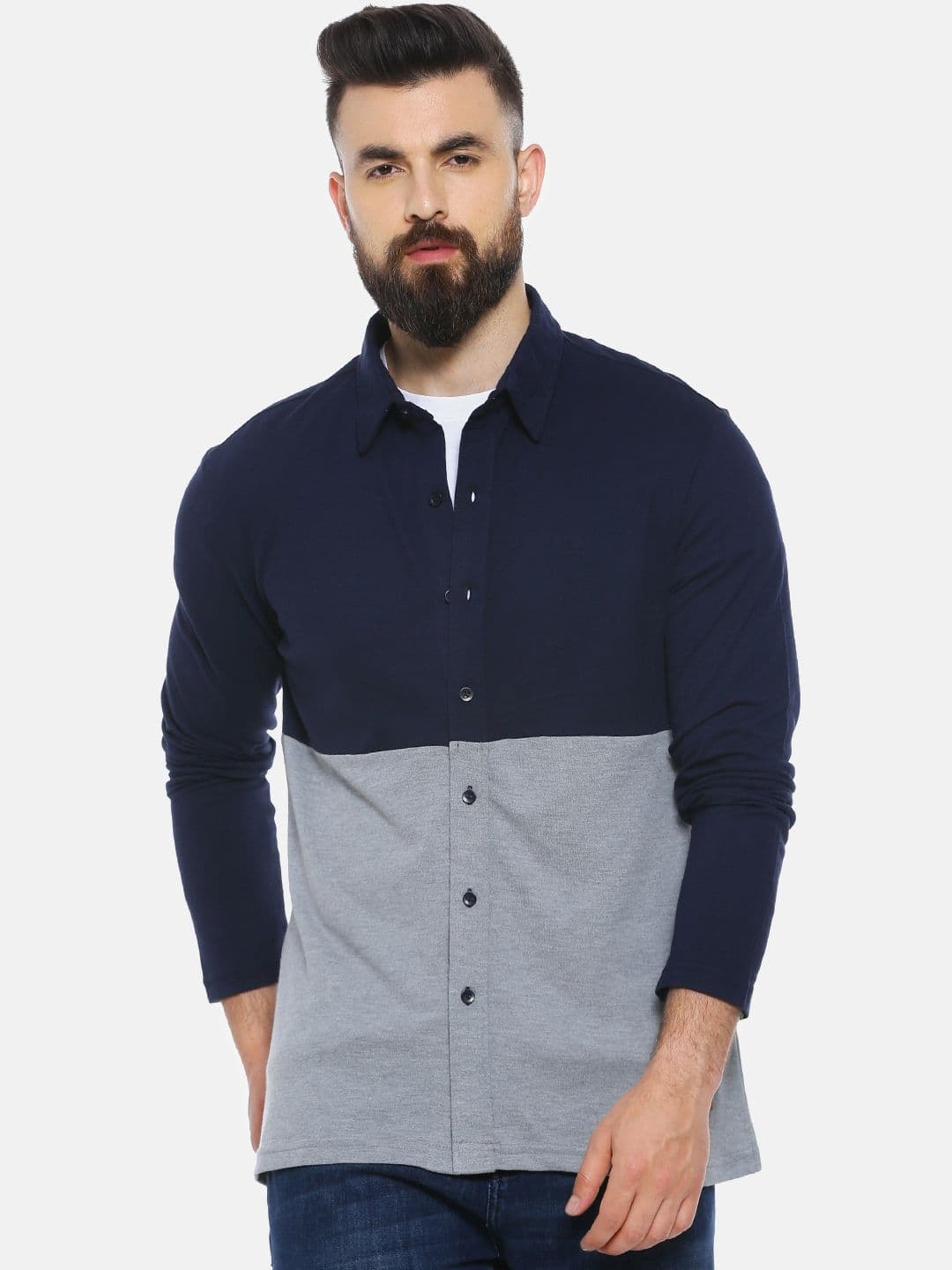 CAHOOT Classic Colourblocked Cotton Casual Shirt - view 1