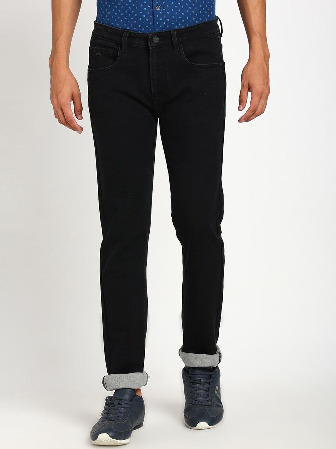 Turtle Men Narrow Tapered Fit Clean Look Stretchable Jeans - view 1