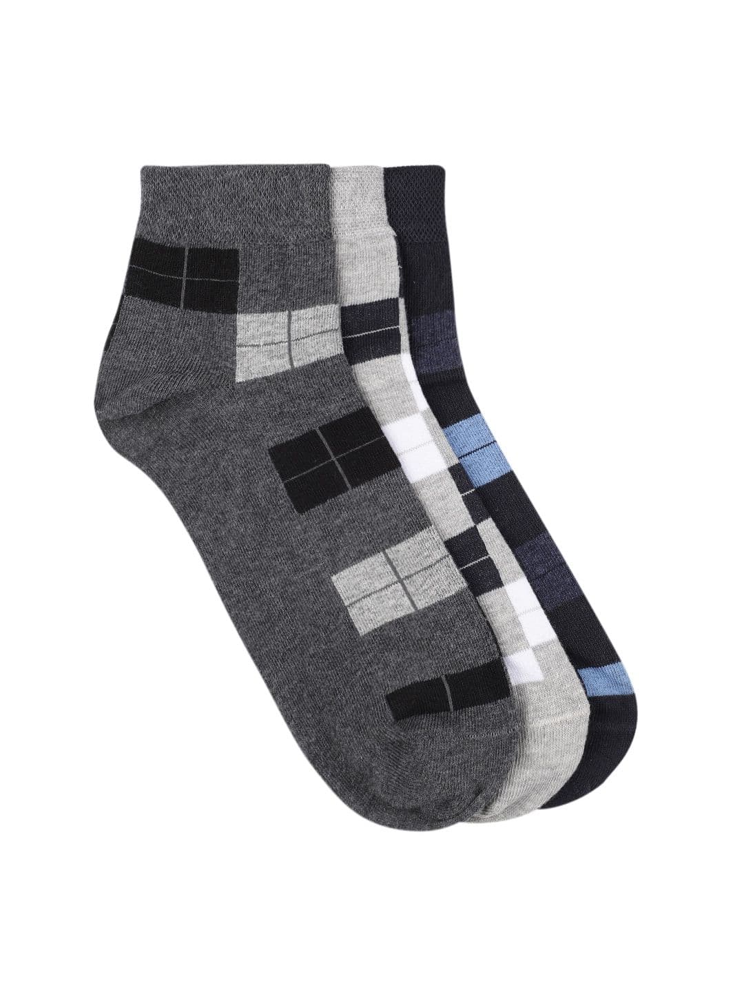 INVICTUS Men Set of 3 Patterned Cotton Above Ankle-Length Socks - view 1