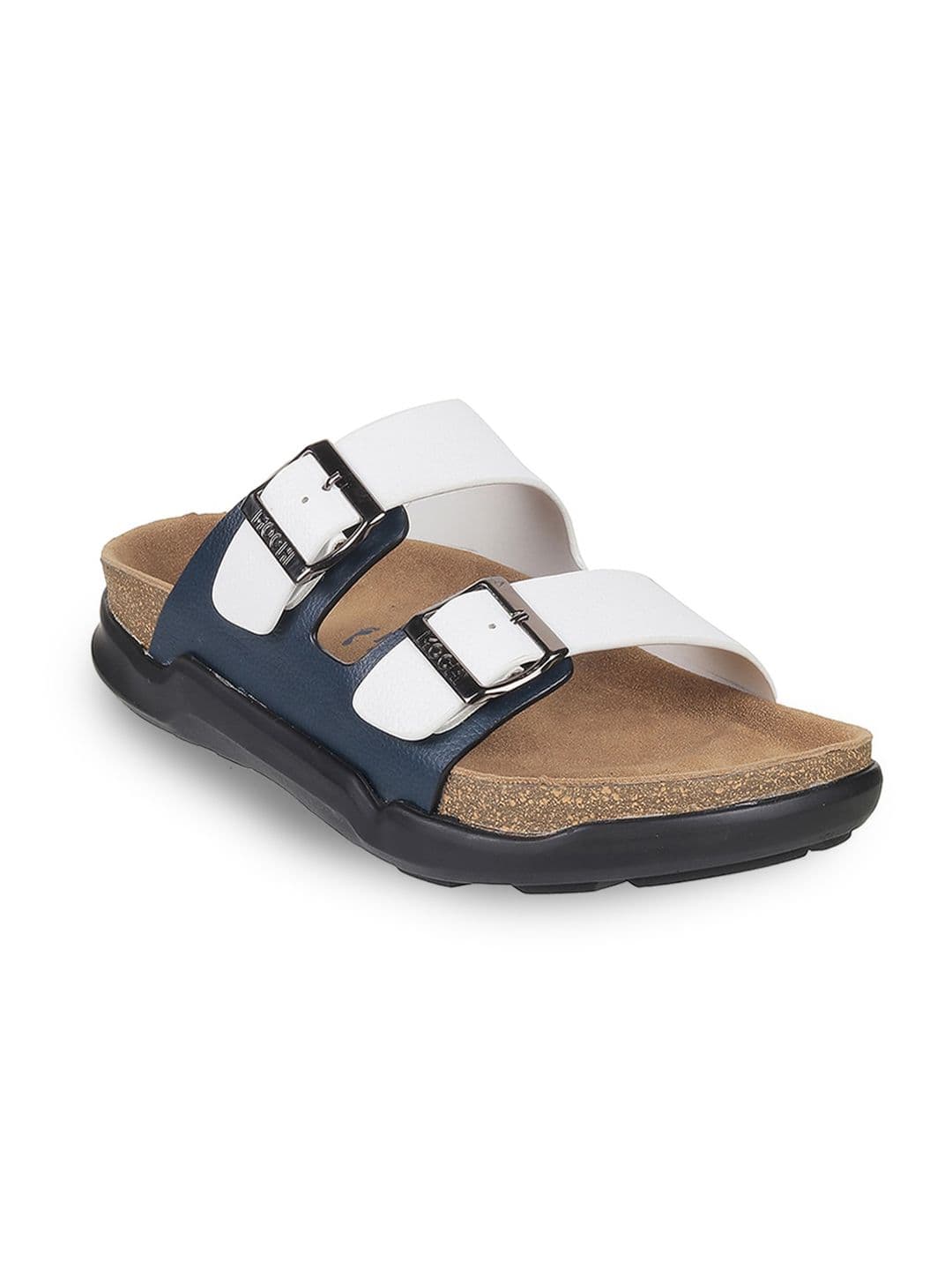 Mochi Men Two Strap Leather Comfort Sandals With Buckle Detail - view 1
