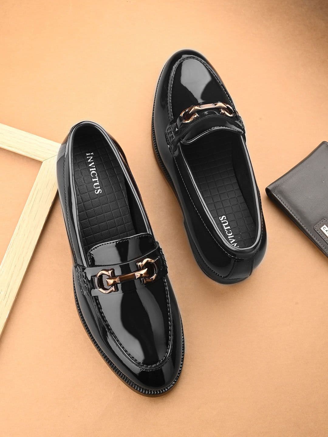 INVICTUS Men Patent Leather Formal Horsebit Loafers - view 1
