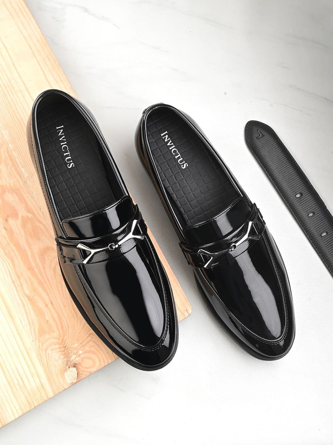 INVICTUS Men Patent Leather Formal Horsebit Loafers - view 1