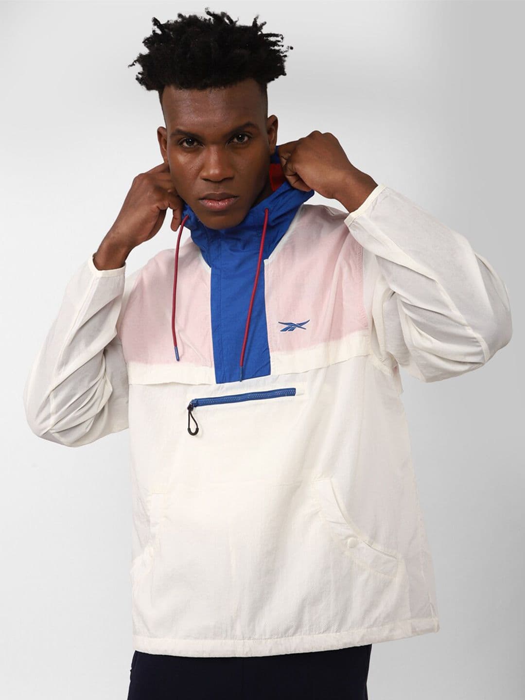 Reebok Colourblocked Fitness TS LTWT Woven Anorak Hooded Jacket - view 1