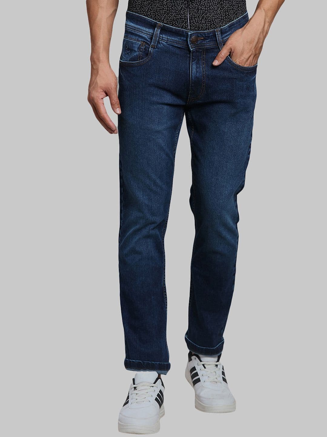 Parx Men Tapered Fit Mid-Rise Light Fade Jeans - view 1
