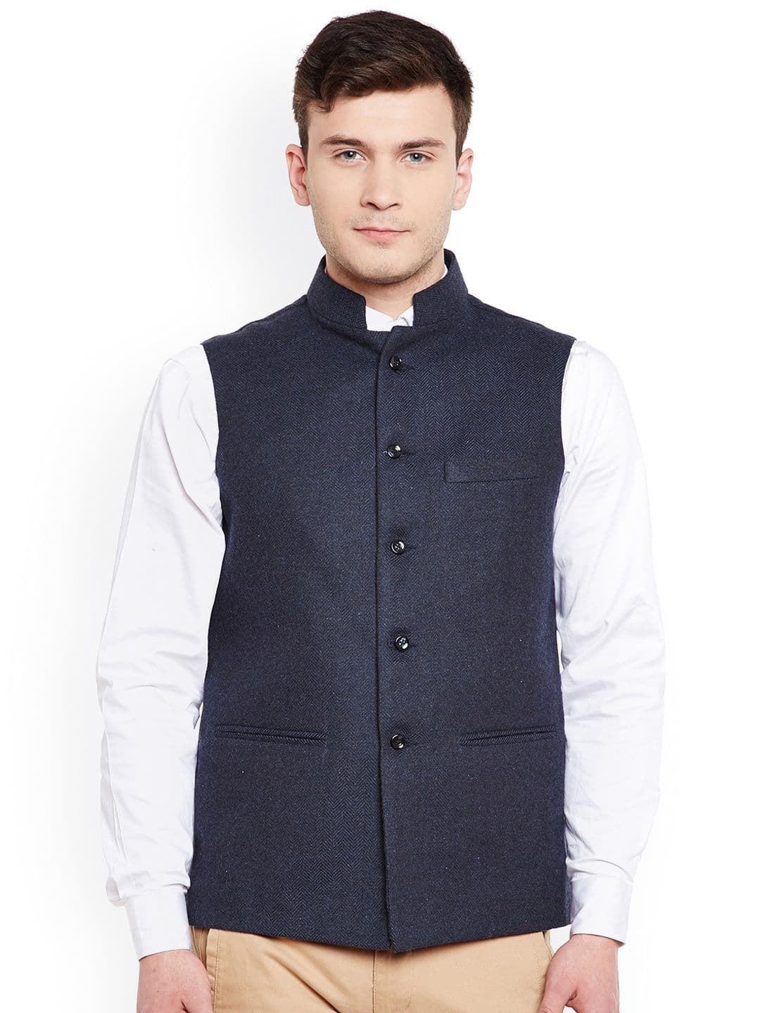 Wintage Men Navy Nehru Jacket - view 1