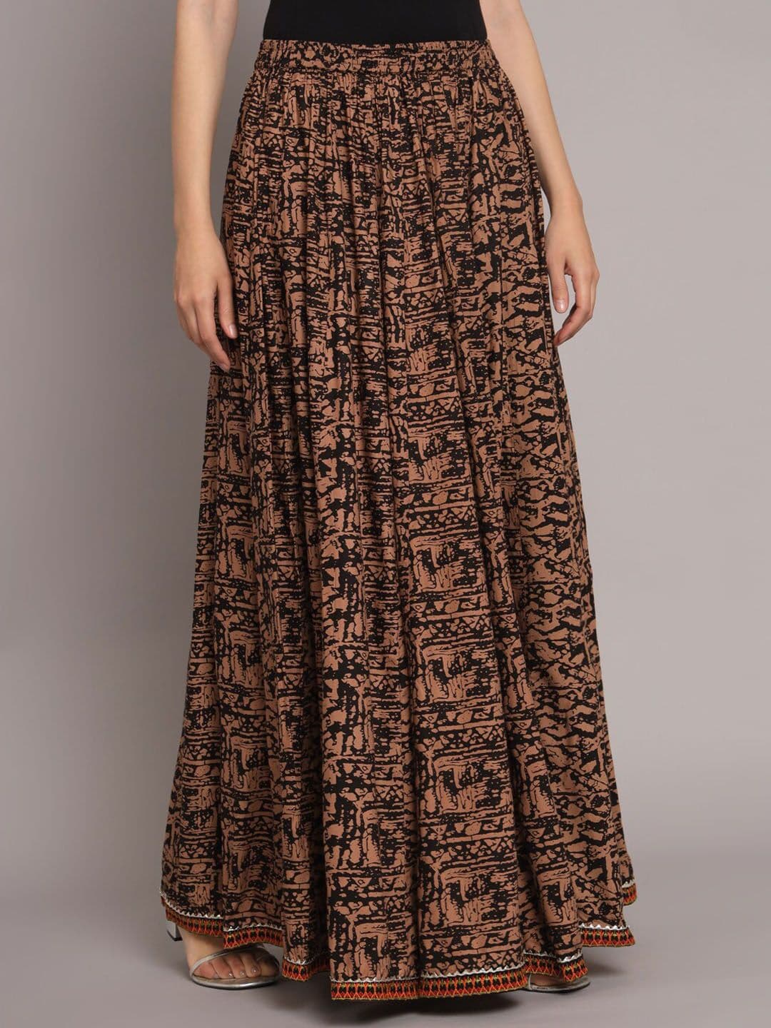 KALINI Abstract Printed Maxi Skirts - view 1