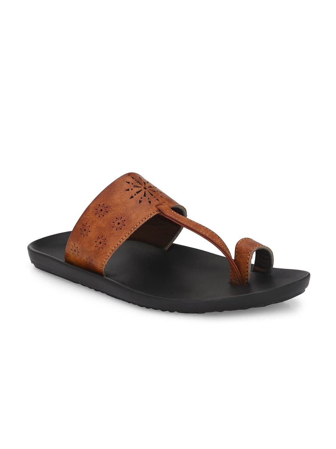 Azzaro Black Men Laser Cut Comfort Sandals - view 1