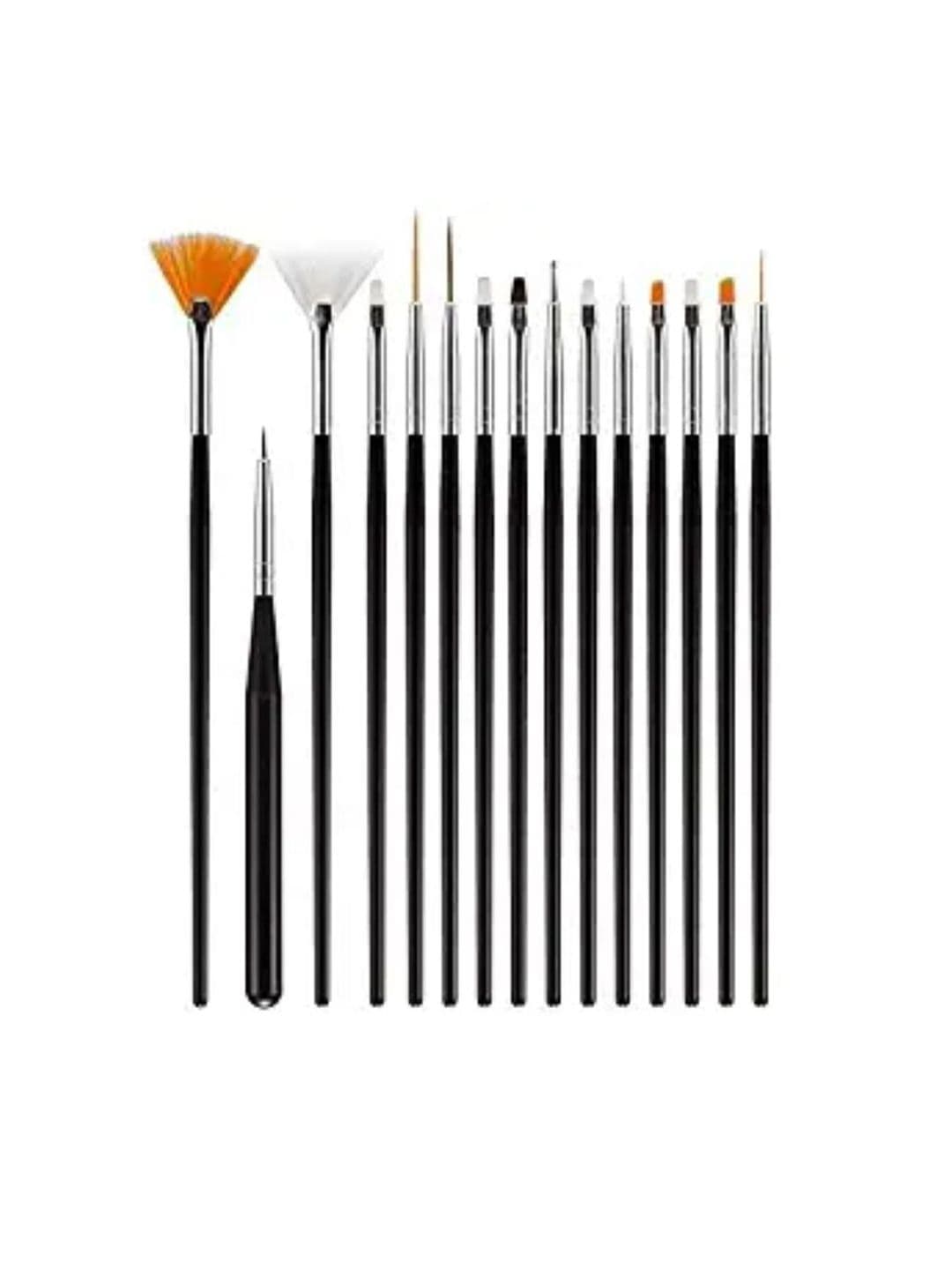 FEELHIGH Set of 15 Nail Art Brushes - Black - view 1