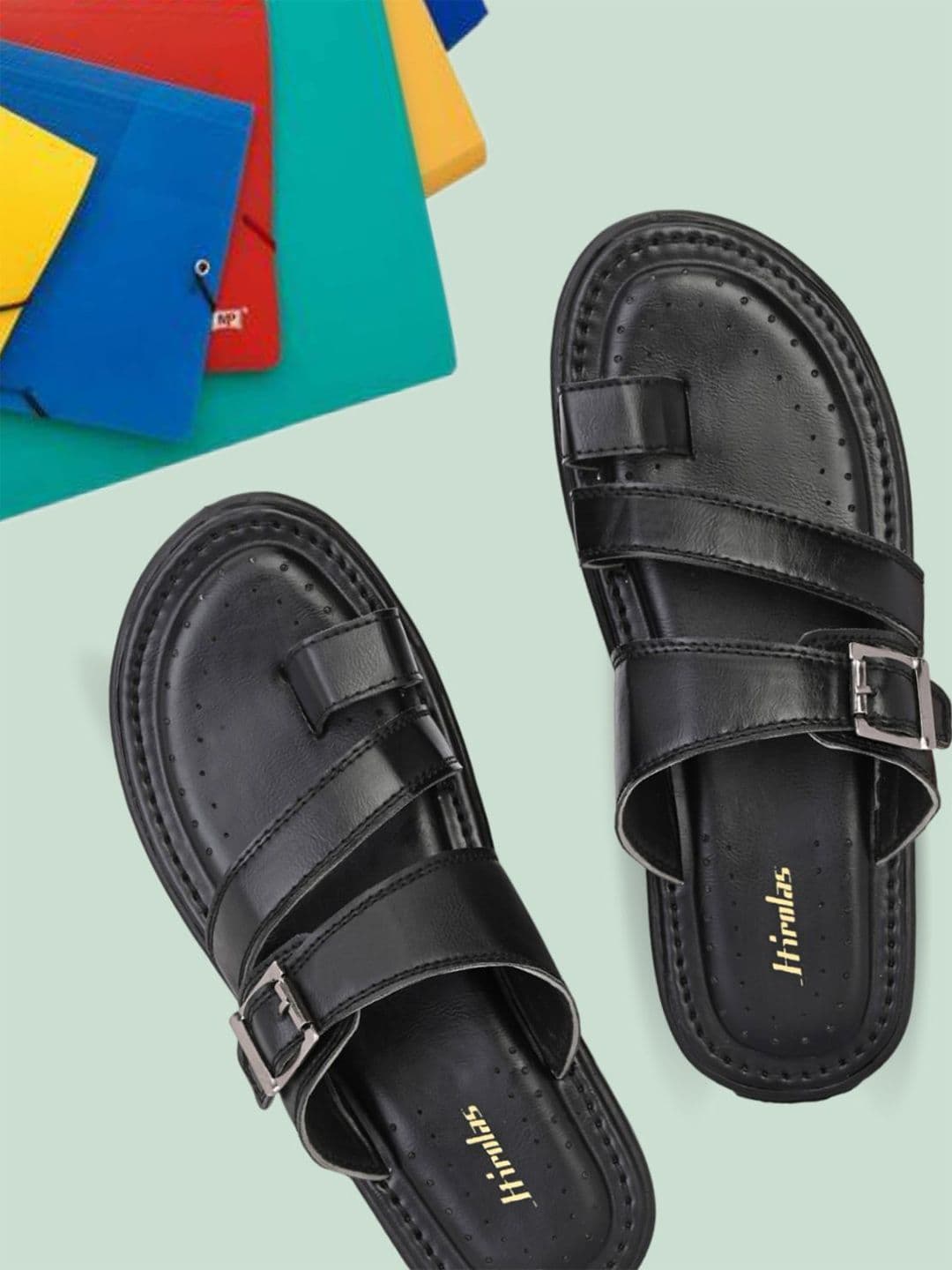 HIROLAS Men One Toe Comfort Sandals With Buckle Detail - view 1
