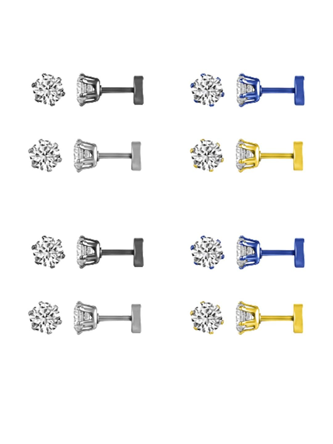 MEENAZ Gold-Toned Contemporary Studs Earrings - view 1
