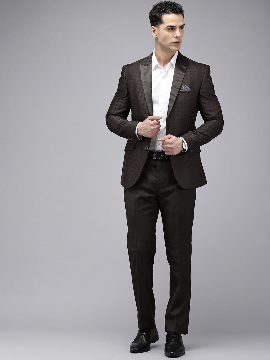 Park Avenue Self Design Single Breasted Super Slim Fit 2-Peice Party Suit - view 1