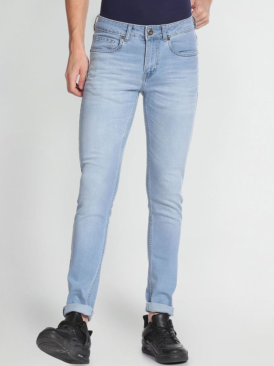 Flying Machine Men Skinny Fit Low-Rise Light Fade Stretchable Jeans - view 1