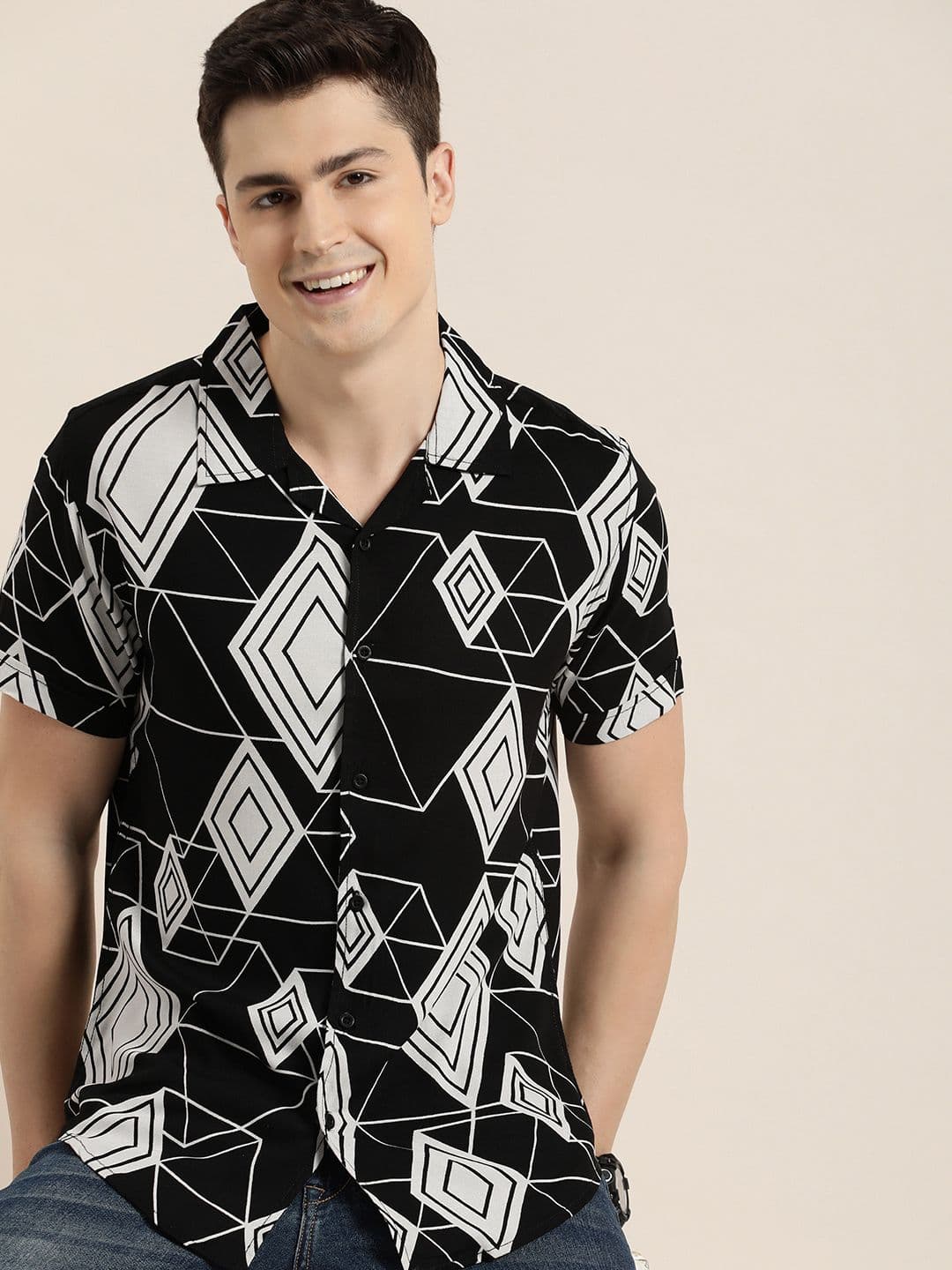 HERE&NOW Men Slim Fit Opaque Printed Casual Shirt - view 1