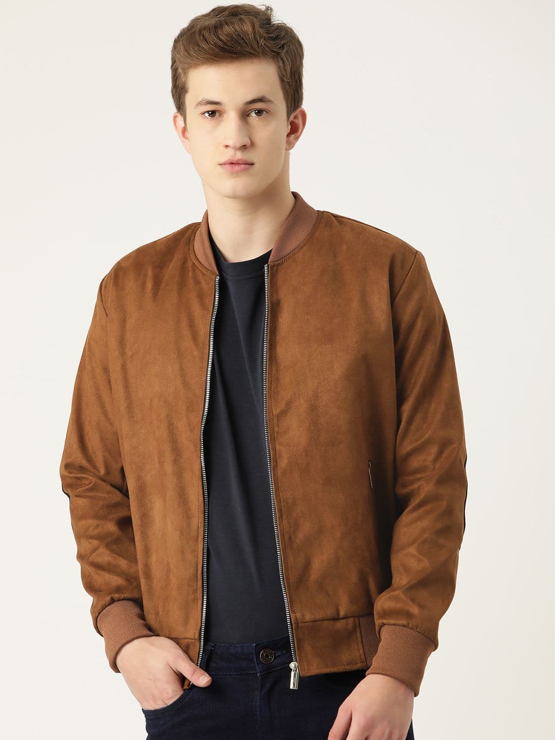 Leather Retail Men Suede Lightweight Biker Jacket - view 1