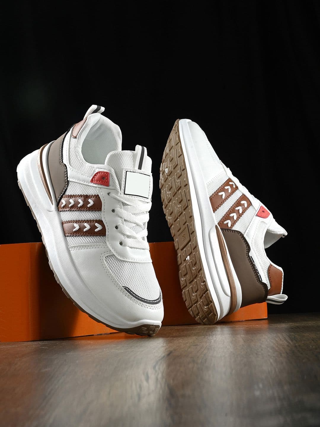 The Roadster Lifestyle Co. Women White & Brown Lace-Up Walking Sports Shoes - view 1