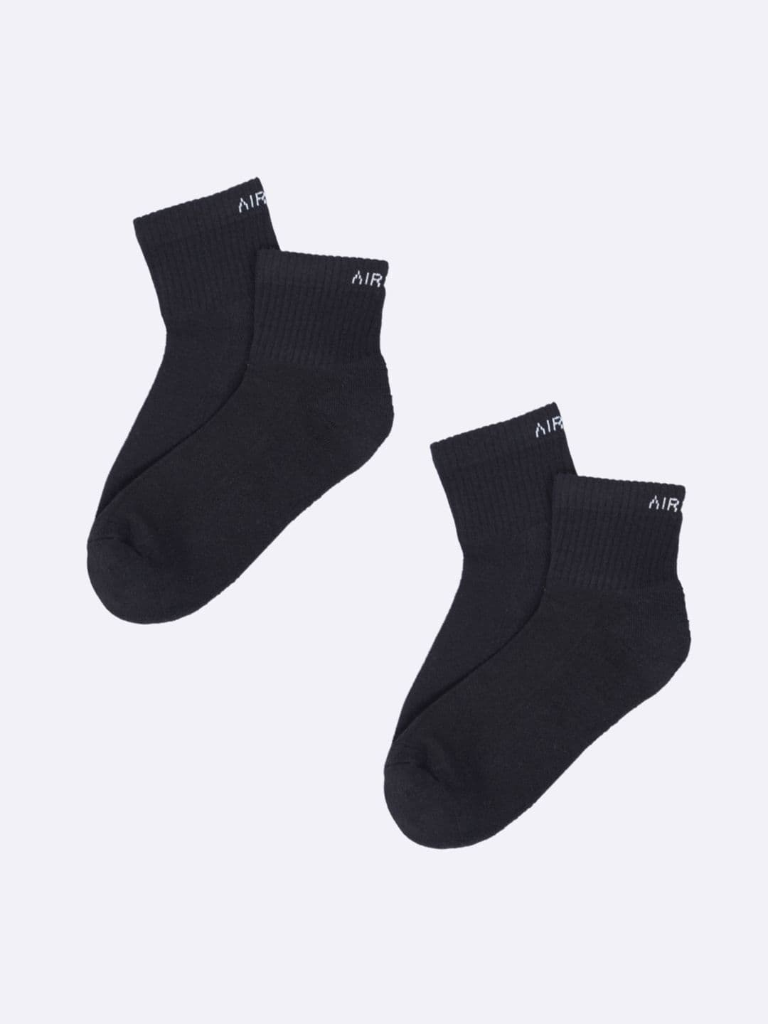AIR GARB Pack of 2 Black Breathable Cotton Above-Ankle Socks - view 1