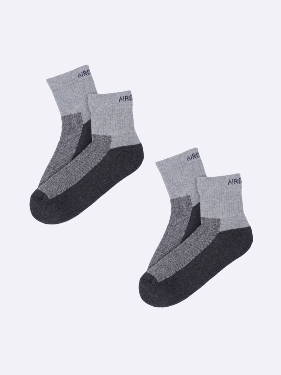 AIR GARB Pack of 2 Grey Color High Ankle Pure Cotton Breathable Socks - view 1