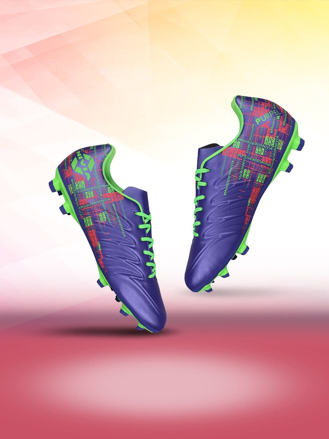 NIVIA Purple Football Studs with TPU Sole For Better Grip For Hard & Grassy Surfaces - view 1