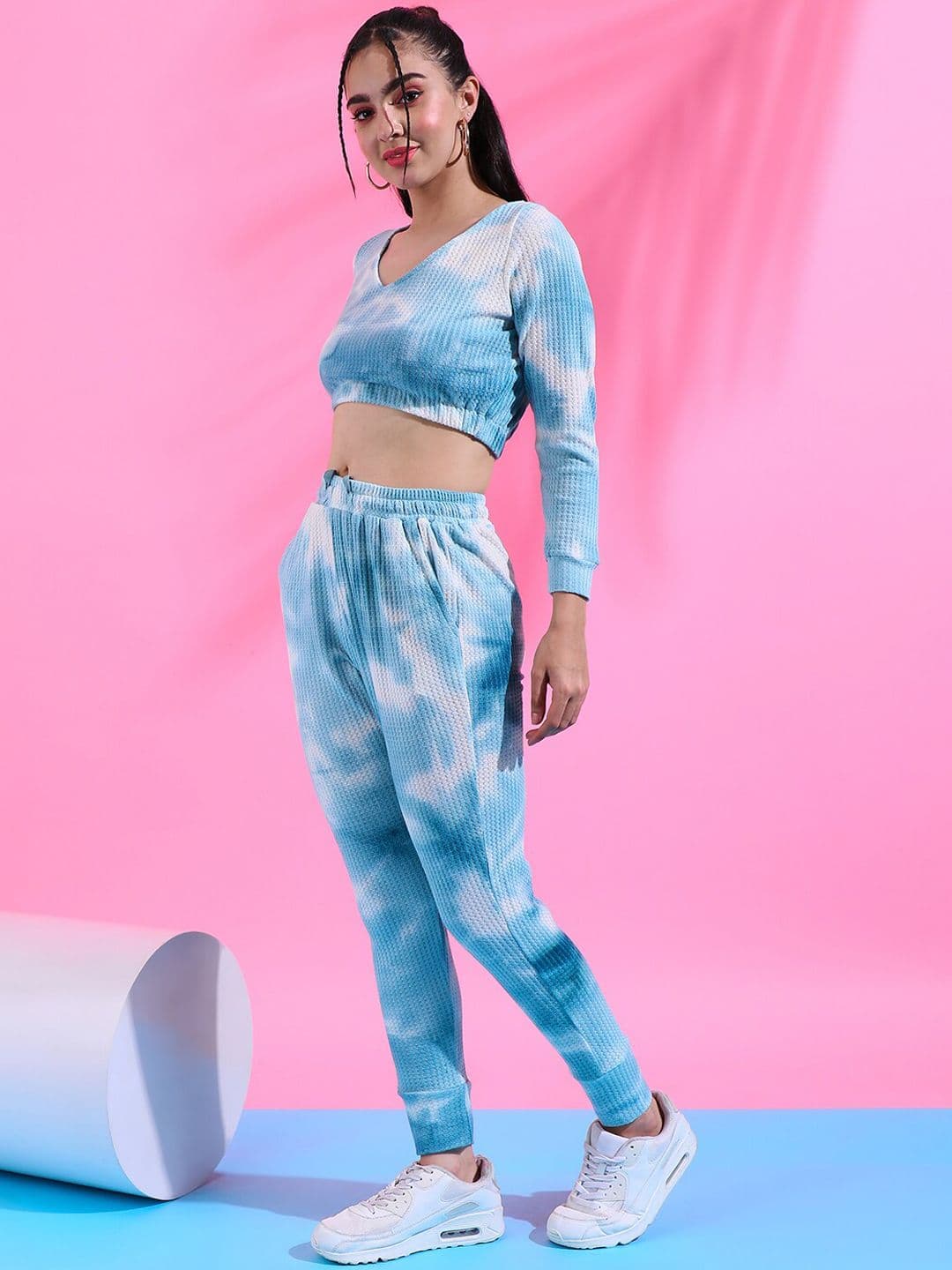 PINACOLADA Blue Tie & Dye Crop-Top & Joggers - view 1