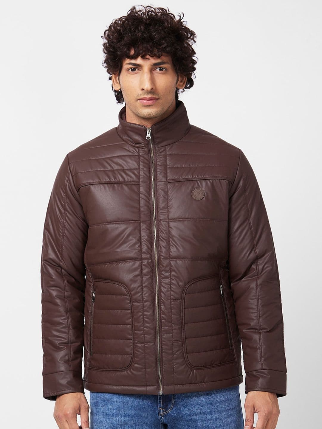 SPYKAR Mock Collar Slim Fit Puffer Jacket - view 1