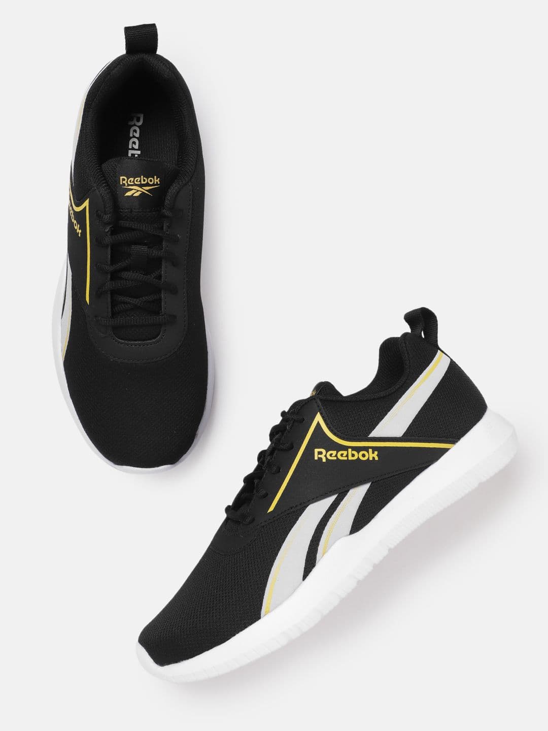 Reebok Men Woven Design Austin 2.0 Running Shoes with Brand Logo Detail - view 1