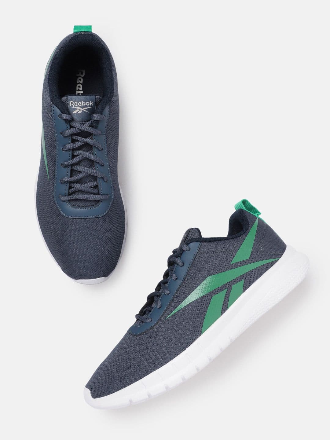 Reebok Men Woven Design Turbo Flight Running Shoes with Brand Logo Detail - view 1
