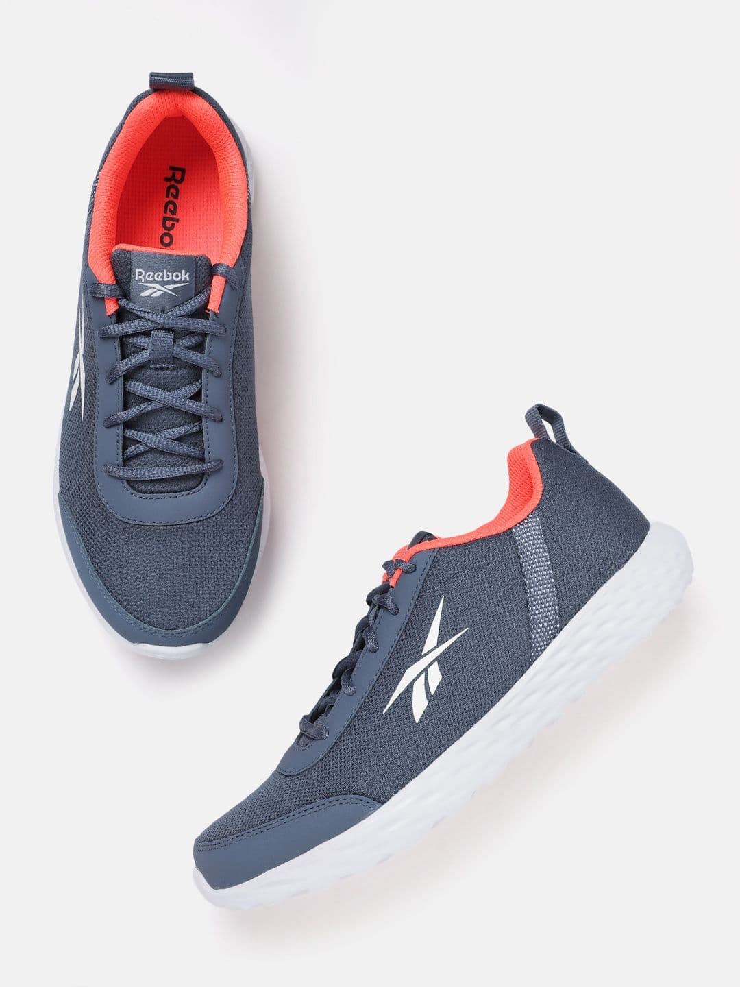 Reebok Men Woven Design Energy Runner 3.0 Running Shoes with Brand Logo Detail - view 1