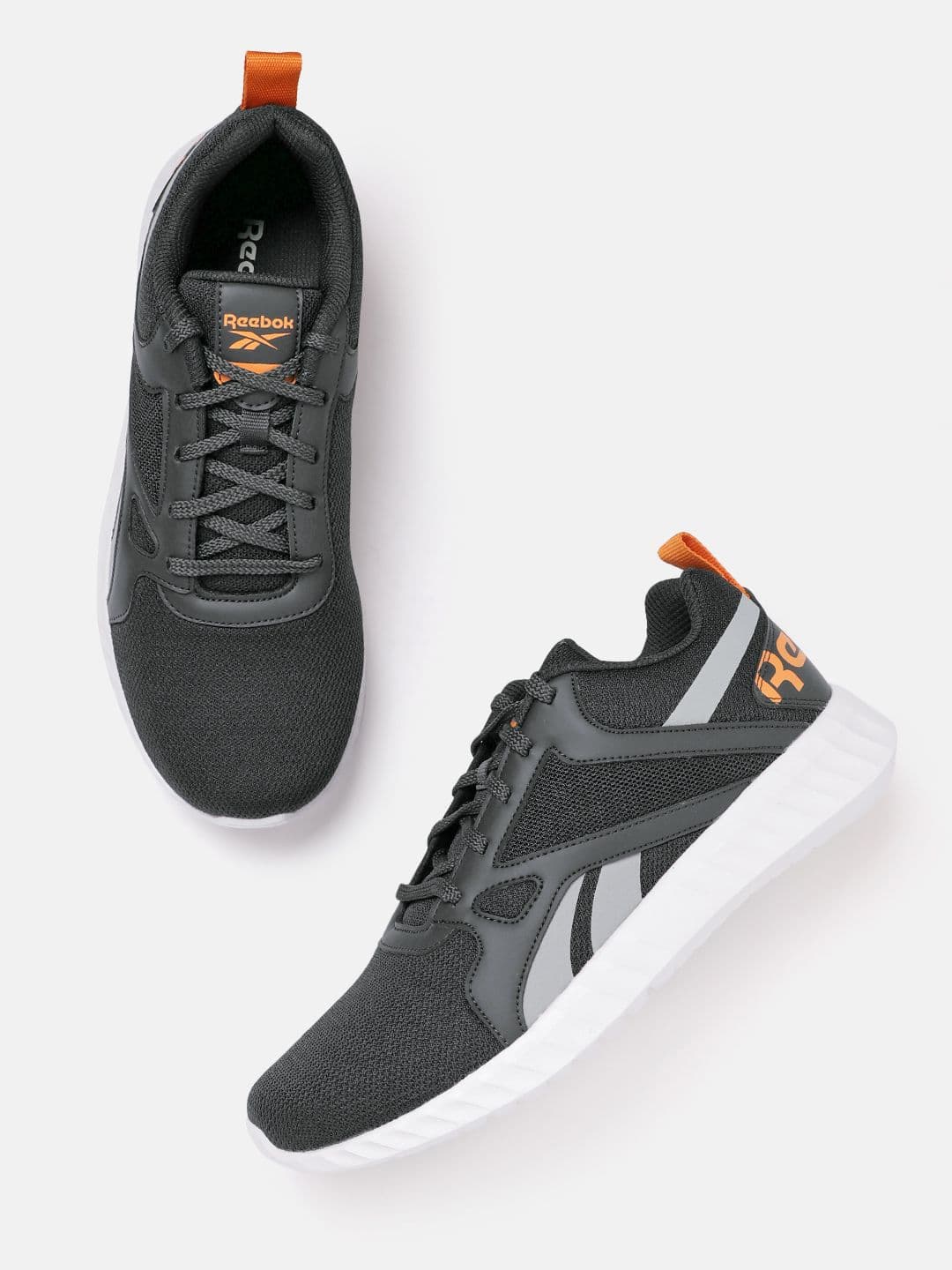 Reebok Men Woven Design Rout 2 Running Shoes with Brand Logo Detail - view 1