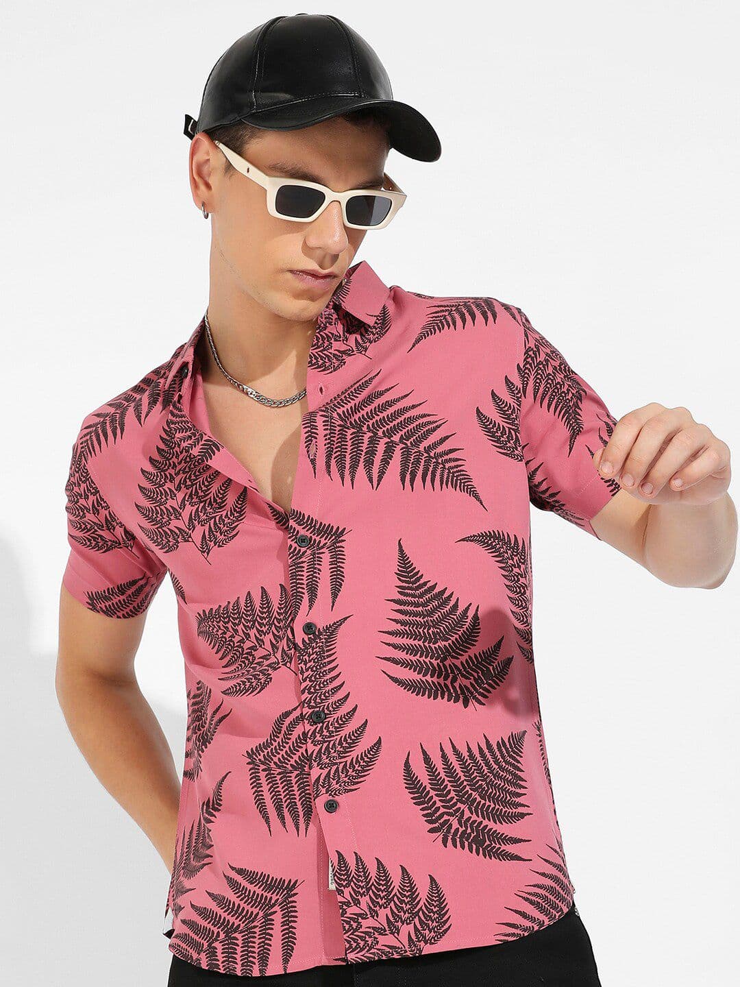CAHOOT Pink Classic Tropical Printed Casual Shirt - view 1