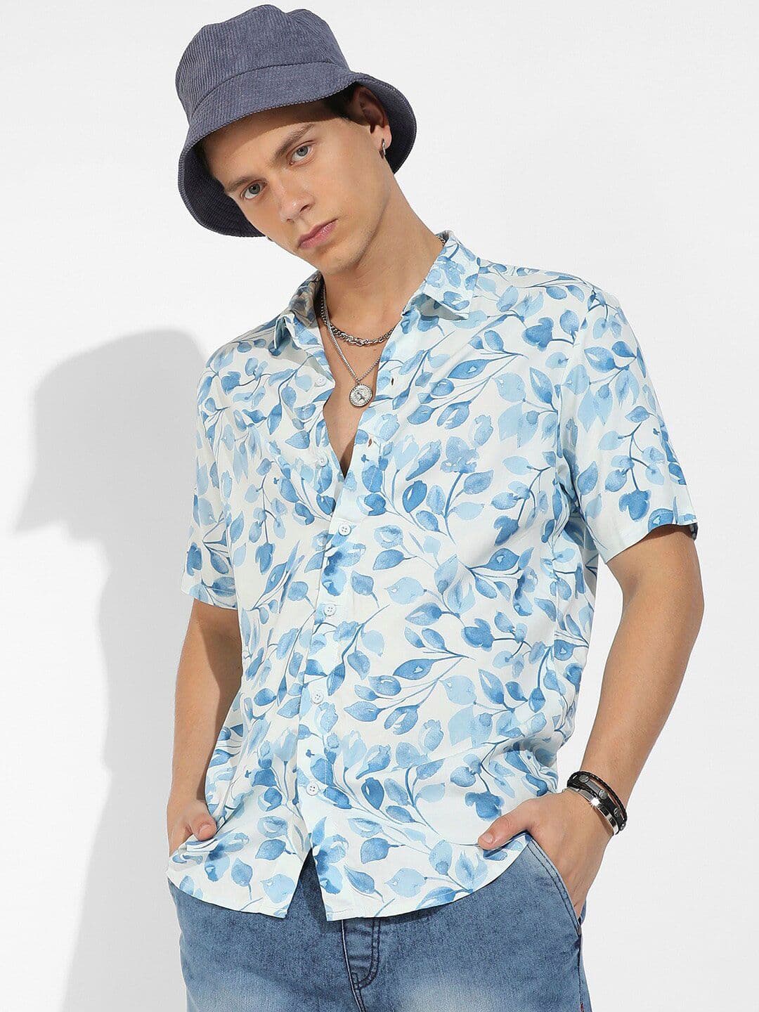 CAHOOT Blue Classic Floral Printed Casual Shirt - view 1