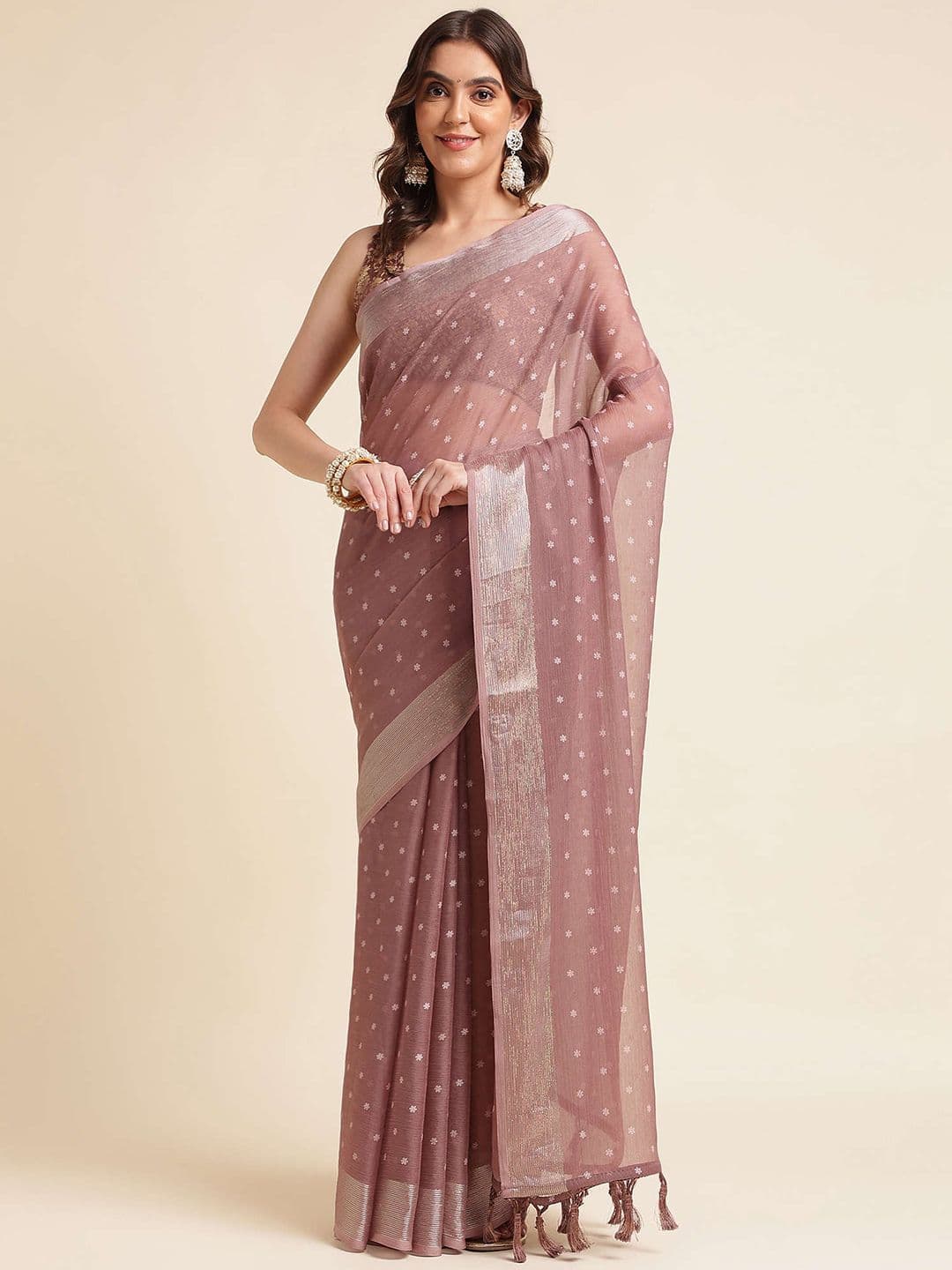 Mitera Floral Printed Pure Chiffon Saree - view 1