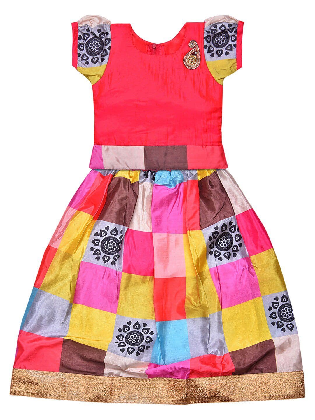 Wish Karo Girls Satin Ready to Wear Lehenga Choli - view 1