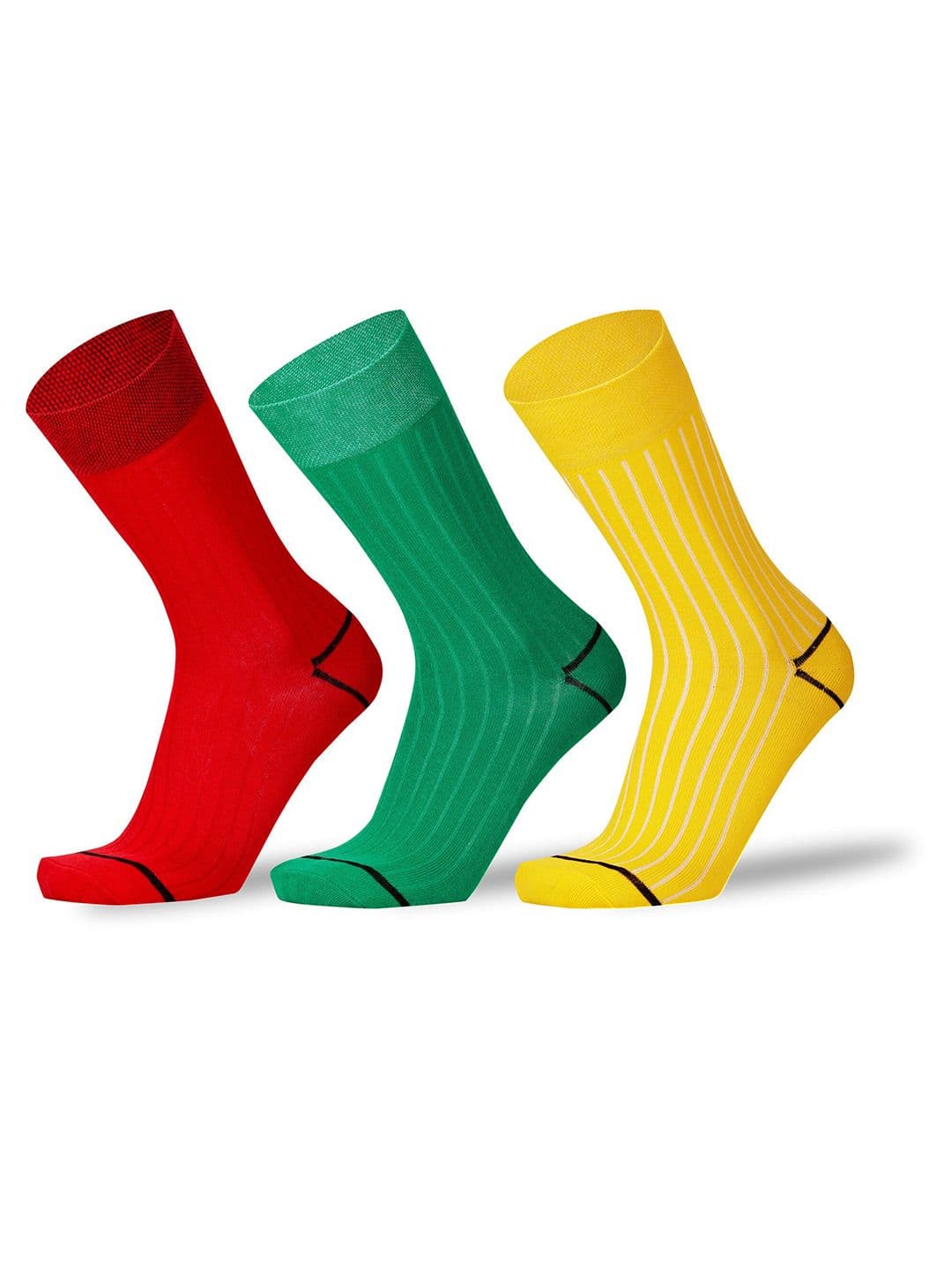 RC. ROYAL CLASS Men Pack Of 3 Patterned Organic Cotton Calf Length Socks - view 1