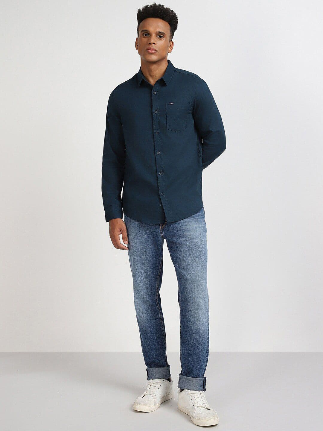 Lee Spread Collar Cotton Casual Slim Fit Shirt - view 1