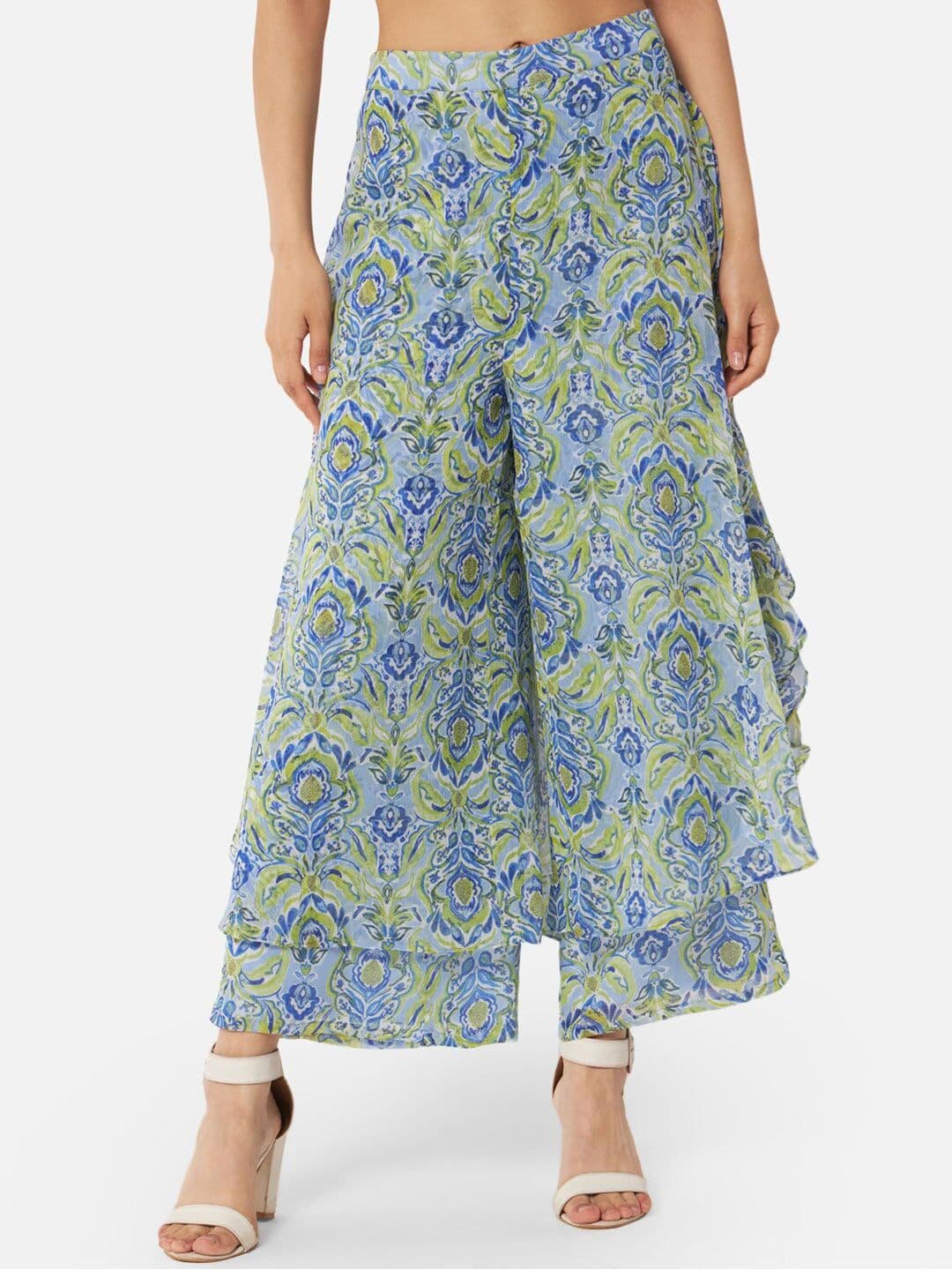 ALL WAYS YOU Floral Printed Flared Georgette Palazzos - view 1