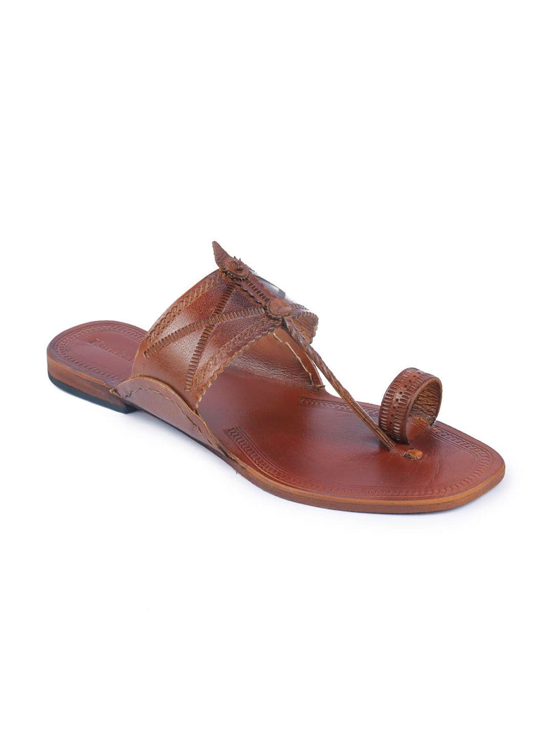 KORAKARI Men Textured Ethnic Leather Comfort Sandals - view 1
