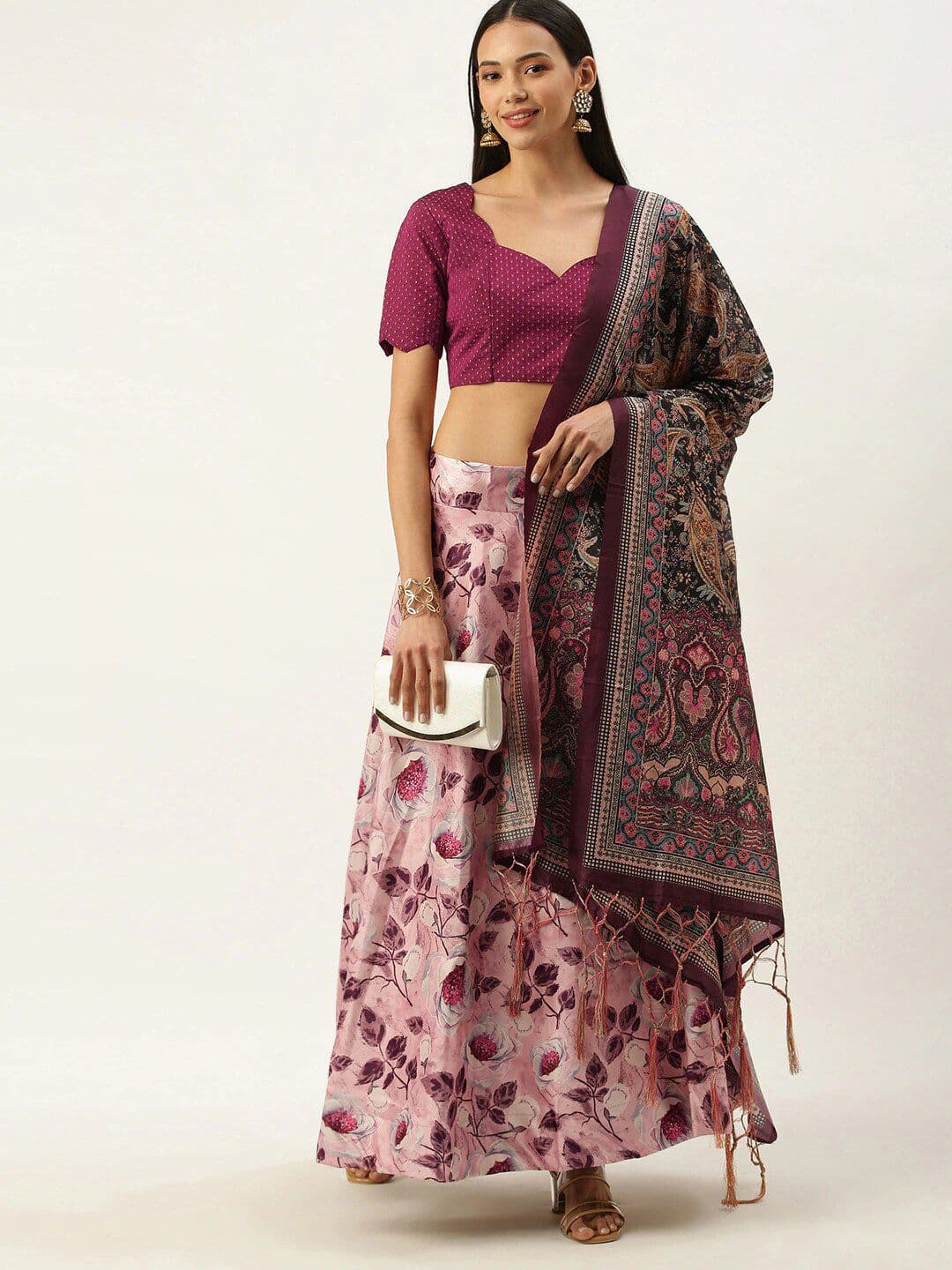 Kaizen TEXO FAB Printed Semi Stitched Lehenga & Unstitched Blouse With Dupatta - view 1