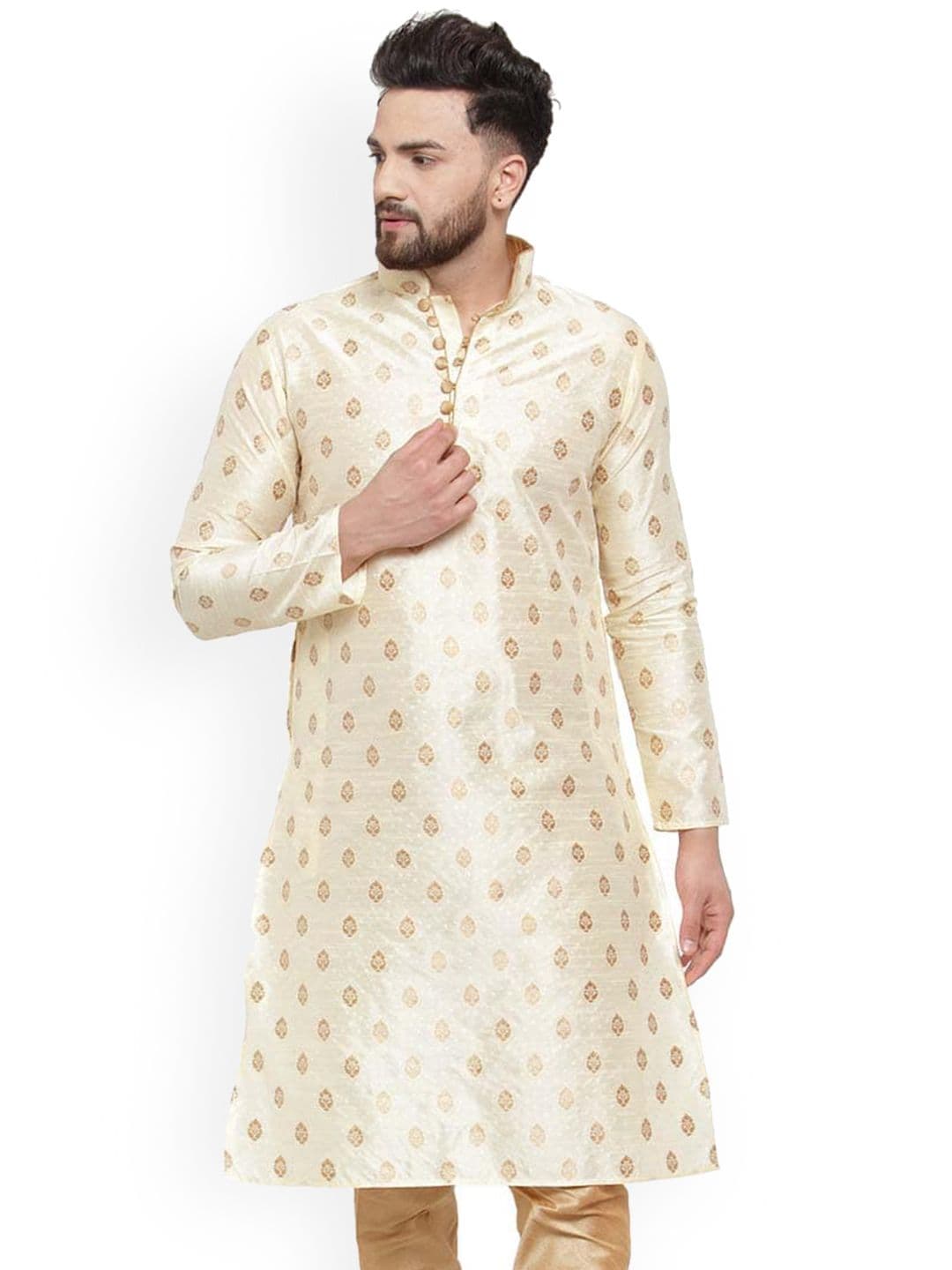 Sydney Heights Men Ethnic Motifs Jacquard Jari Work Kurta - view 1