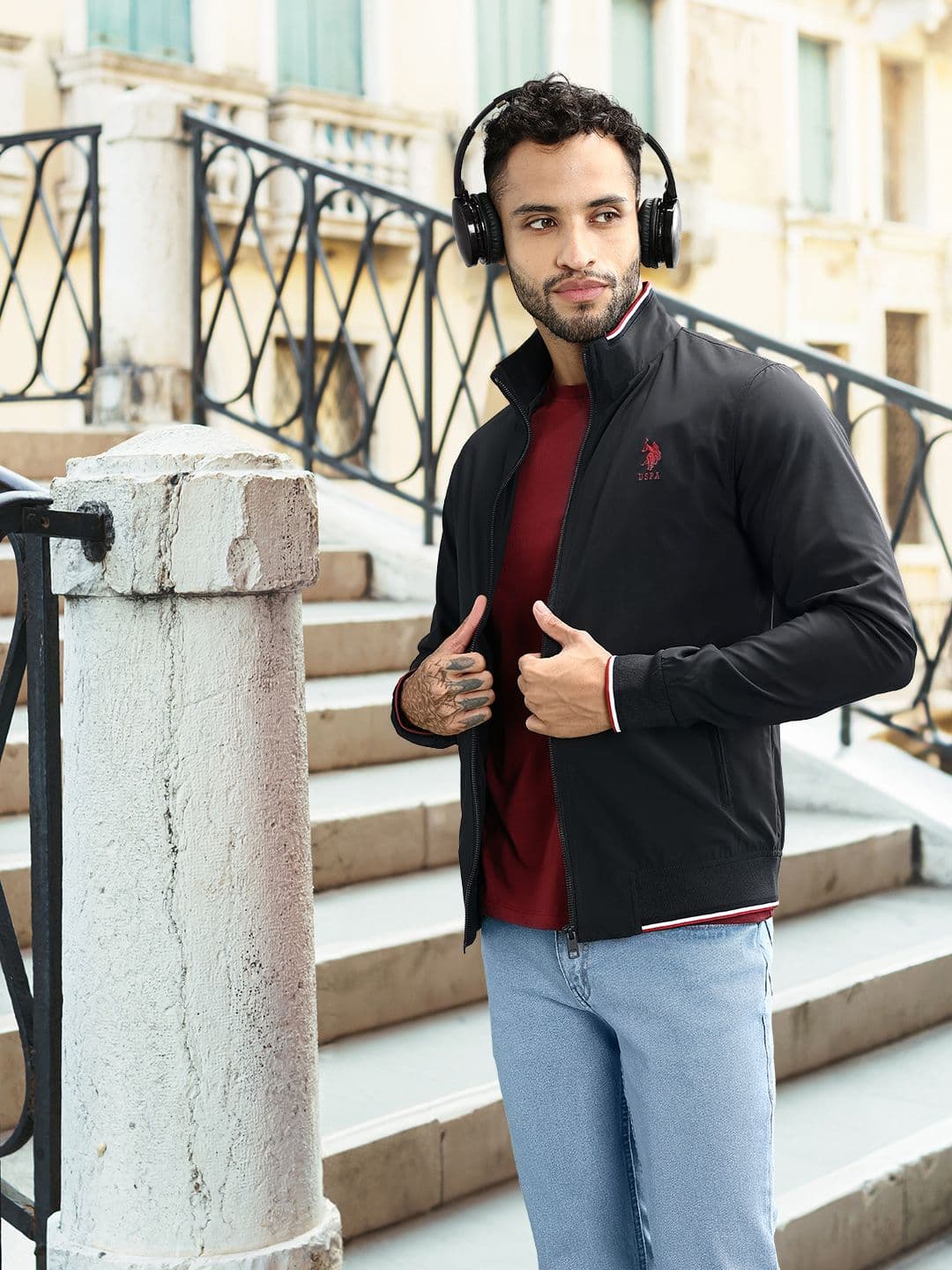 U.S. Polo Assn. Solid Windcheater Bomber Jacket - view 1